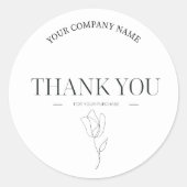 Minimalistische lijnkunst Bedankt Business Ronde Sticker (Voorkant)