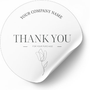 Minimalistische lijnkunst Bedankt Business Ronde Sticker