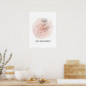 Minimalistische Lijnkunst Bloem Poster (Keuken)