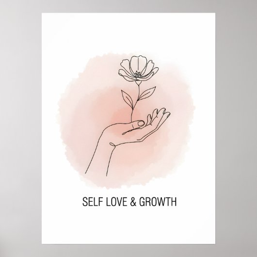 Minimalistische Lijnkunst Bloem Poster (Voorkant)