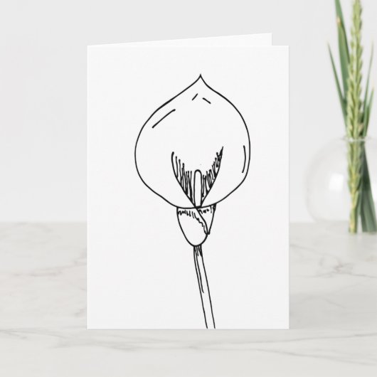 Minimalistische Lijnkunst Bloemendeksel Kaart (Voorkant)