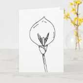 Minimalistische Lijnkunst Bloemendeksel Kaart (Gele Bloem)