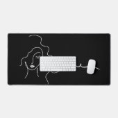 Minimalistische lijnkunst bureaumat – Liefde in ee (Keyboard & Muis)