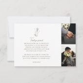 Minimalistische lijnkunst hand in hand bloemen bedankkaart (Achterkant)