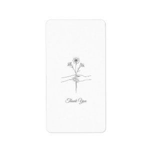 Minimalistische Lijnkunst Handen & Bloemen Trouw D Etiket