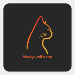 Minimalistische lijnkunst huisdier portret vierkante sticker