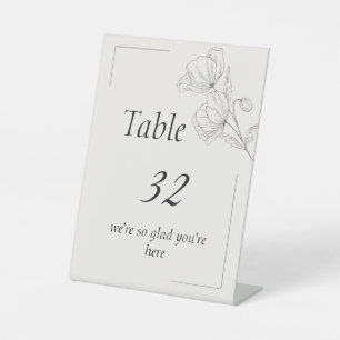 Minimalistische Lijnkunst Huwelijks Tafel Nummer B Reclamebord Met Voetstuk