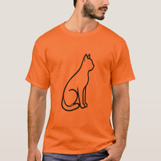 Minimalistische lijnkunst kat ontwerp t-shirt