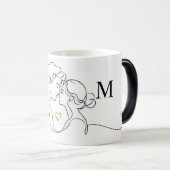 Minimalistische lijnkunst Koppel Custom naam mok (Voorkant rechts)