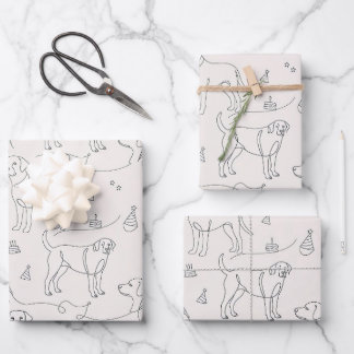 Minimalistische lijnkunst Labrador Retriever Verja Inpakpapier Vel