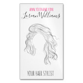 Minimalistische lijnkunst Lange golvende natuurlij Magnetisch Visitekaartje (Voorkant Verticaal)