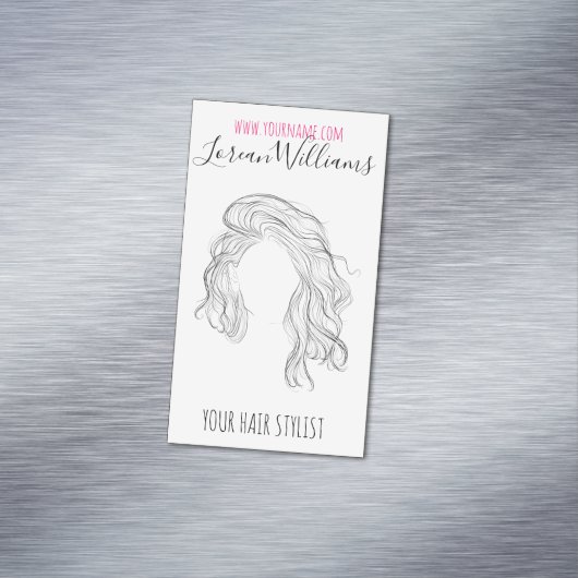 Minimalistische lijnkunst Lange golvende natuurlij Magnetisch Visitekaartje (Voorbeeld)