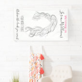 Minimalistische lijnkunst Lange golvende natuurlij Spandoek (Insitu)