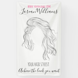 Minimalistische lijnkunst Lange golvende natuurlij Spandoek