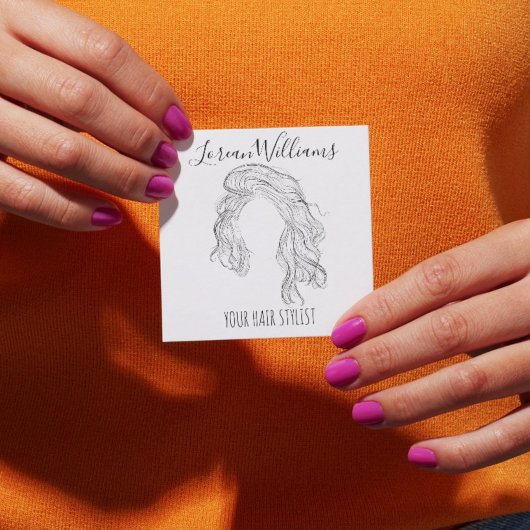 Minimalistische lijnkunst Lange golvende natuurlij Vierkante Visitekaartje