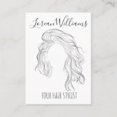 Minimalistische lijnkunst Lange golvende natuurlij Visitekaartje (Voorkant)