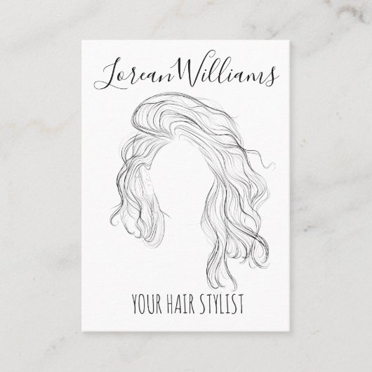 Minimalistische lijnkunst Lange golvende natuurlij Visitekaartje (Voorkant)