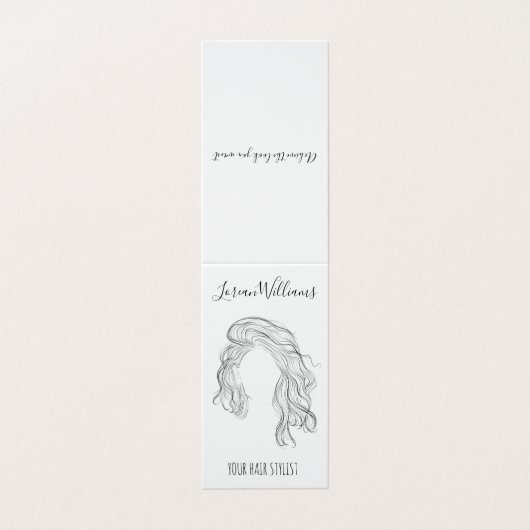 Minimalistische lijnkunst lange golvende natuurlij visitekaartje (Buitenkant ongevouwen)