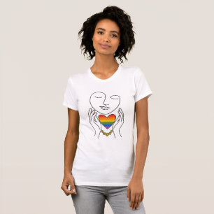 Minimalistische lijnkunst Menselijke trots Regenbo T-shirt
