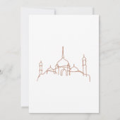 Minimalistische Lijnkunst Moskee Ramadan Iftar Din Kaart (Achterkant)