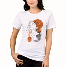 Minimalistische lijnkunst portret T-shirt | Modern