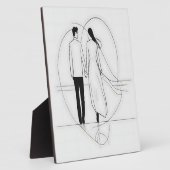 Minimalistische Lijnkunst Romantisch Paar dat Elka Fotoplaat (Zijkant)