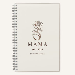 Minimalistische Lijnkunst Roos Mama Jaar Spiraal N Notitieboek