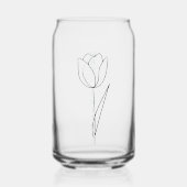 Minimalistische Lijnkunst Tulp Bloemige Aangepaste Blikvorm Glas (Voorkant)