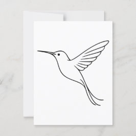 Minimalistische lijnkunst van kolibrie in vlucht briefkaart