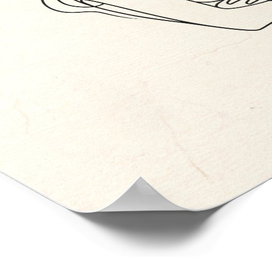 Minimalistische lijnkunst van mama en Baby Poster (Hoek)