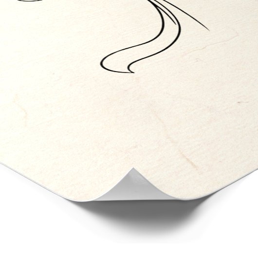 Minimalistische lijnkunst van mama en Baby Poster (Hoek)