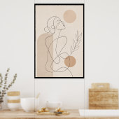 Minimalistische Lijnkunst Vrouw Poster (Keuken)