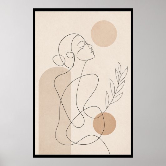 Minimalistische Lijnkunst Vrouw Poster (Voorkant)
