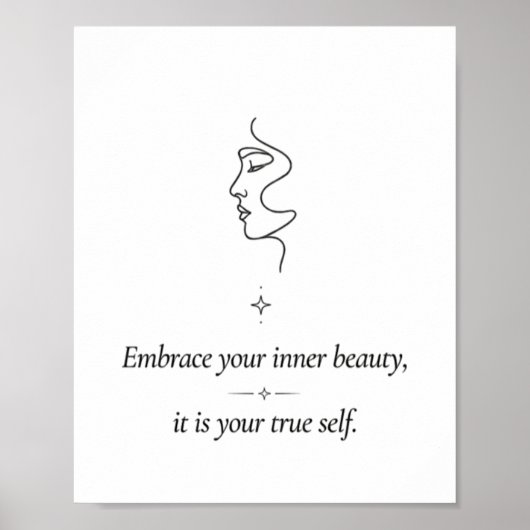Minimalistische Lijnkunst Vrouwen Gezicht Poster (Voorkant)