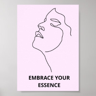 Minimalistische Lijnkunst Vrouwengezicht Poster