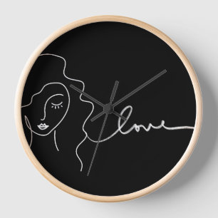 Minimalistische lijnkunst wandklok