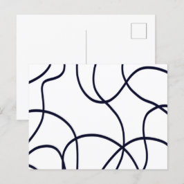 Minimalistische lijnkunst zwart-wit briefkaart