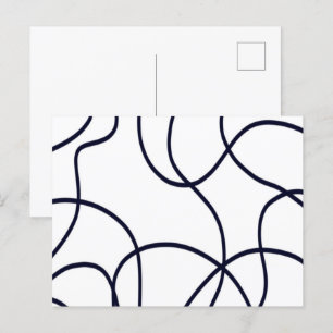 Minimalistische lijnkunst zwart-wit briefkaart