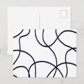 Minimalistische lijnkunst zwart-wit briefkaart (Voorkant / Achterkant)