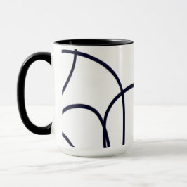 Minimalistische lijnkunst zwart-wit mok