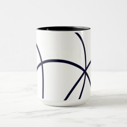 Minimalistische lijnkunst zwart-wit mok (Midden)