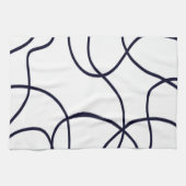 Minimalistische lijnkunst zwart-wit theedoek (Horizontaal)