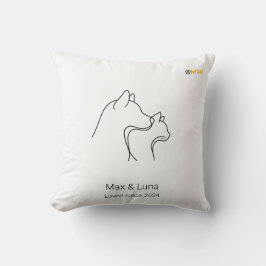 Minimalistische lijnkunstkussen voor honden en kat kussen