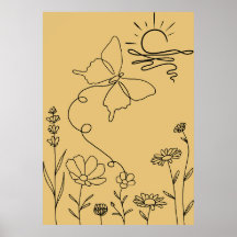 Minimalistische Lijnkunstposter