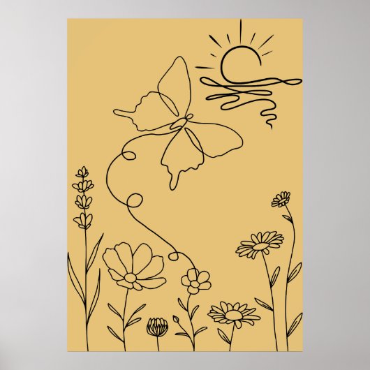 Minimalistische Lijnkunstposter Poster (Voorkant)