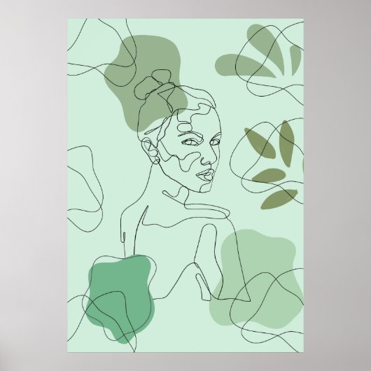 Minimalistische Lijnkunstposter Poster (Voorkant)