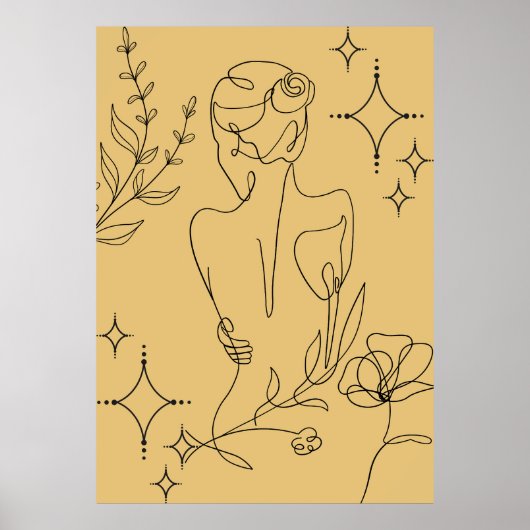 Minimalistische Lijnkunstposter Poster (Voorkant)