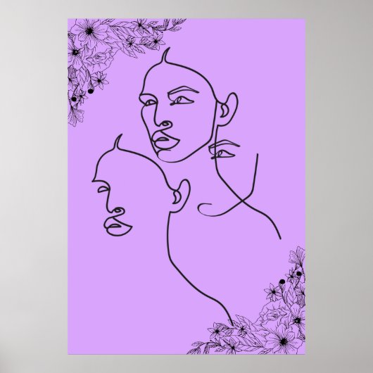 Minimalistische Lijnkunstposter Poster (Voorkant)
