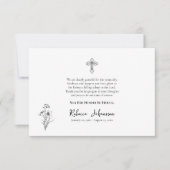 Minimalistische lijntekening bloem orthodoxe begra bedankkaart (Voorkant)