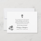 Minimalistische lijntekening Rozen Orthodoxe begra Bedankkaart (Voorkant)